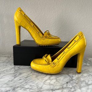 Yellow Shoes- Italy- 4 1/2" heels -Size 37 1/2 -Ralph Lauren
